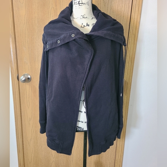 Athleta Tops - Athleta open front snap cowl neck sweatshirt cape jacket